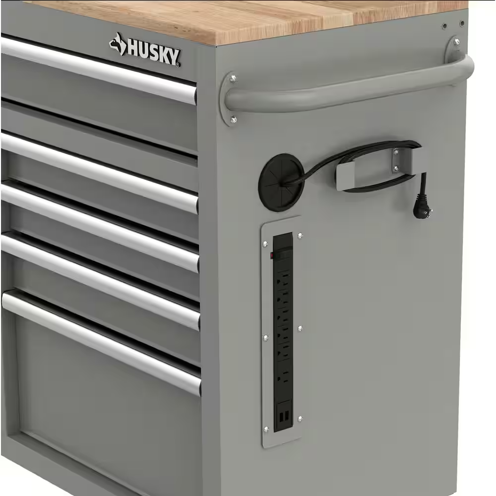 Tool Storage 46 In. W Gloss Gray Mobile Workbench Cabinet