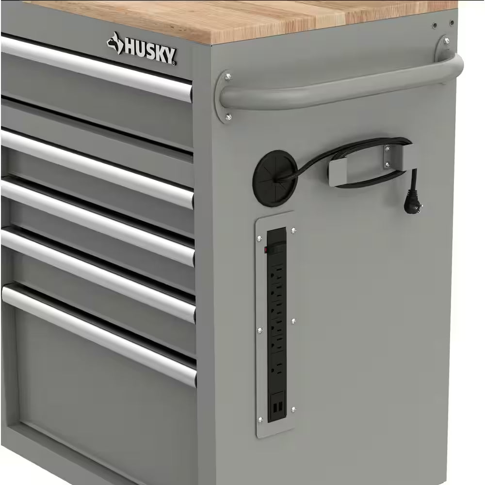 Tool Storage 46 In. W Gloss Gray Mobile Workbench Cabinet