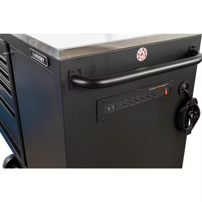 108 In. W X 24 In. D 9-Drawer Heavy-Duty Mobile Workbench with Stainless Steel Top in Matte Black