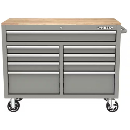Tool Storage 46 In. W Gloss Gray Mobile Workbench Cabinet