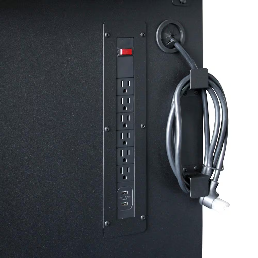 52 In. W X 25 In. D Heavy Duty 9-Drawer Mobile Workbench Cabinet with Adjustable-Height Hardwood Top in Matte Black