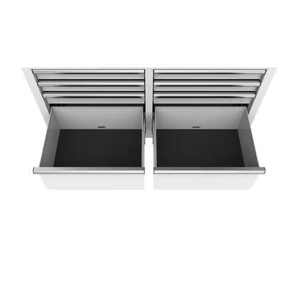 Tool Storage 46 In. W X 18 In. D 9-Drawer Gloss White Mobile Workbench Cabinet