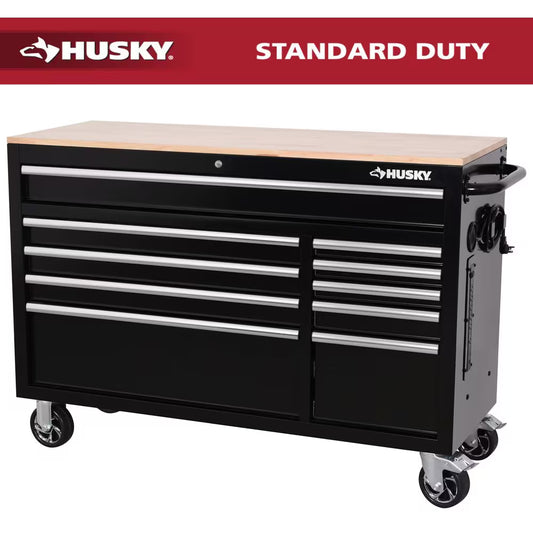 Modular Tool Storage 52 In. W X 20 In. D Standard Duty Black Mobile Workbench Cabinet