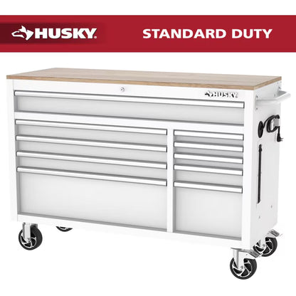 Modular Tool Storage 52 In. W White Mobile Workbench Cabinet