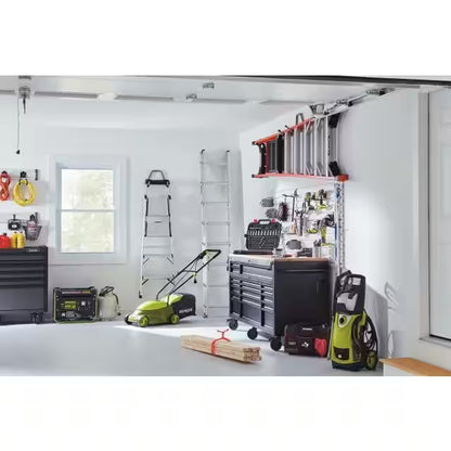 72 In. W X 24 In. D Heavy Duty 18-Drawer Mobile Workbench Cabinet with Adjustable-Height Hardwood Top in Matte Black