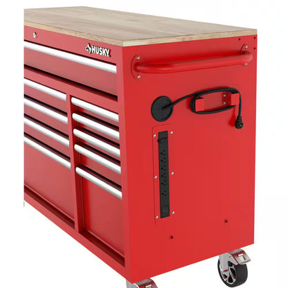 Modular Tool Storage 52 In. W X 20 In. D Standard Duty Red Mobile Workbench Cabinet