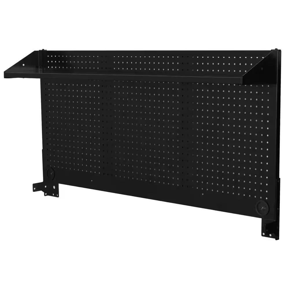 Modular Tool Storage 52 In. W Standard Duty Black Mobile Workbench Cabinet with Pegboard