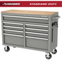 Tool Storage 46 In. W Gloss Gray Mobile Workbench Cabinet