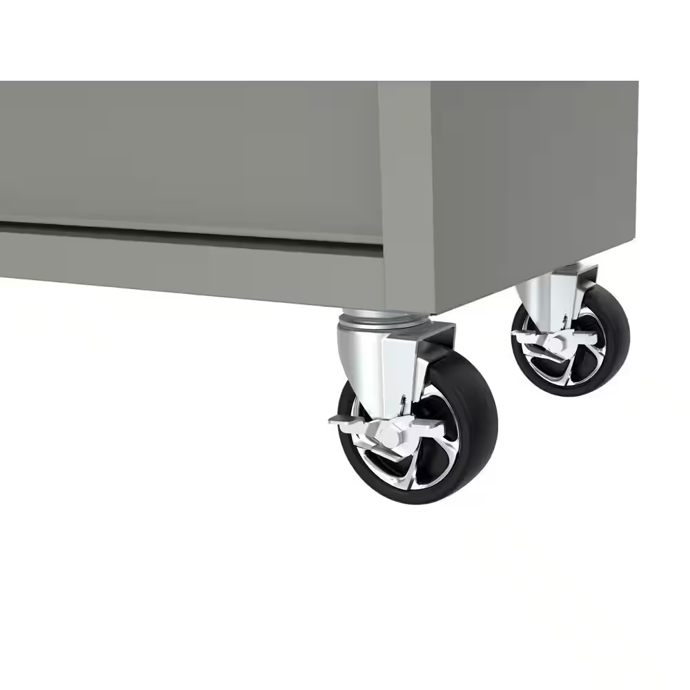 Tool Storage 46 In. W Gloss Gray Mobile Workbench Cabinet