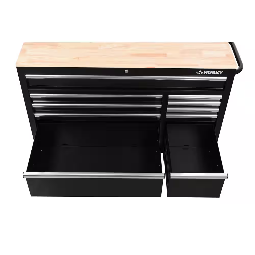 Modular Tool Storage 52 In. W X 20 In. D Standard Duty Black Mobile Workbench Cabinet