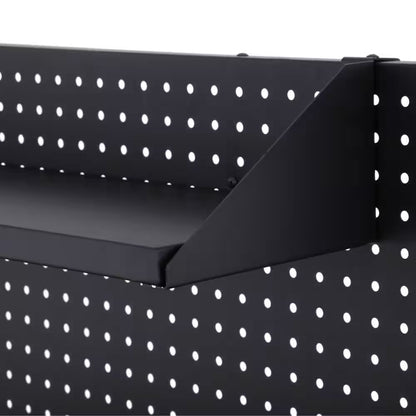 61 In. W X 26 In. D Heavy Duty 10-Drawer 1-Door Mobile Workbench with Hardwood Top, Pegboard and Shelf in Matte Black