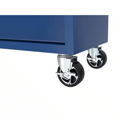 Tool Storage 46 In. W X 18 In. D 9-Drawer Gloss Blue Mobile Workbench Cabinet