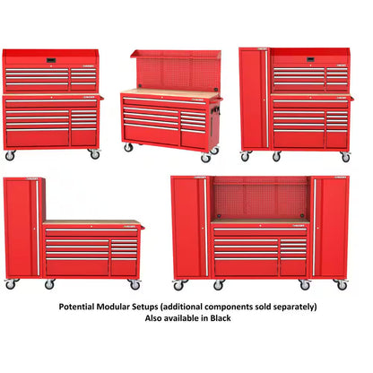 Modular Tool Storage 52 In. W X 20 In. D Standard Duty Red Mobile Workbench Cabinet