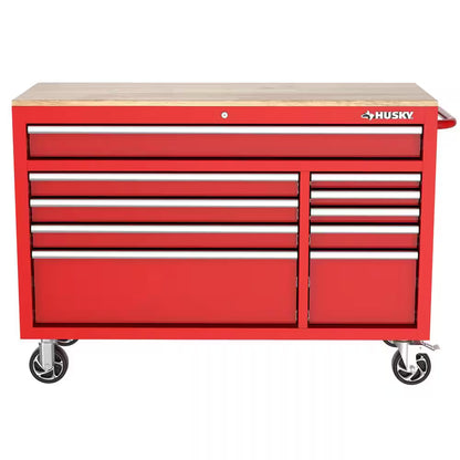 Modular Tool Storage 52 In. W X 20 In. D Standard Duty Red Mobile Workbench Cabinet