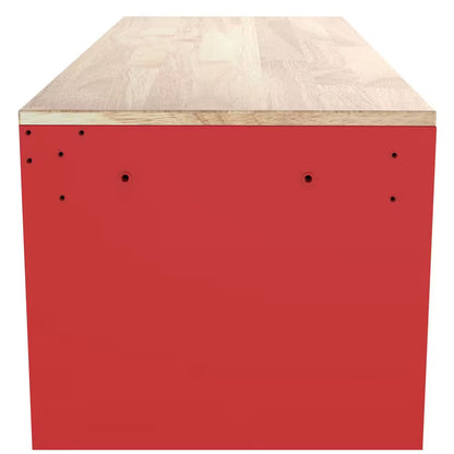 Modular Tool Storage 52 In. W X 20 In. D Standard Duty Red Mobile Workbench Cabinet