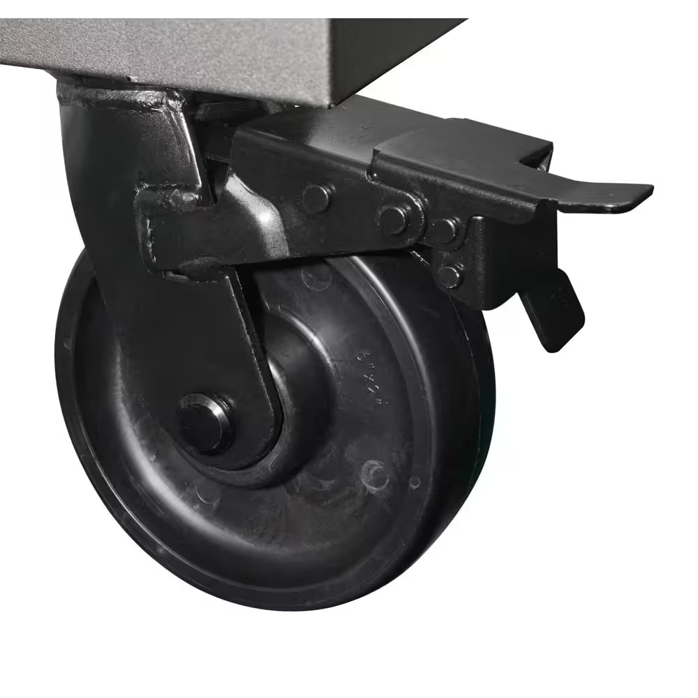 52 In. W X 25 In. D Heavy Duty 9-Drawer Mobile Workbench Cabinet with Adjustable-Height Hardwood Top in Matte Black