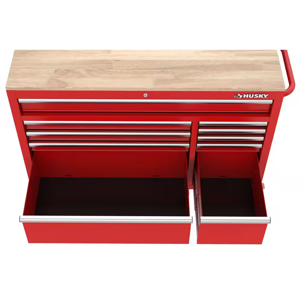Modular Tool Storage 52 In. W X 20 In. D Standard Duty Red Mobile Workbench Cabinet