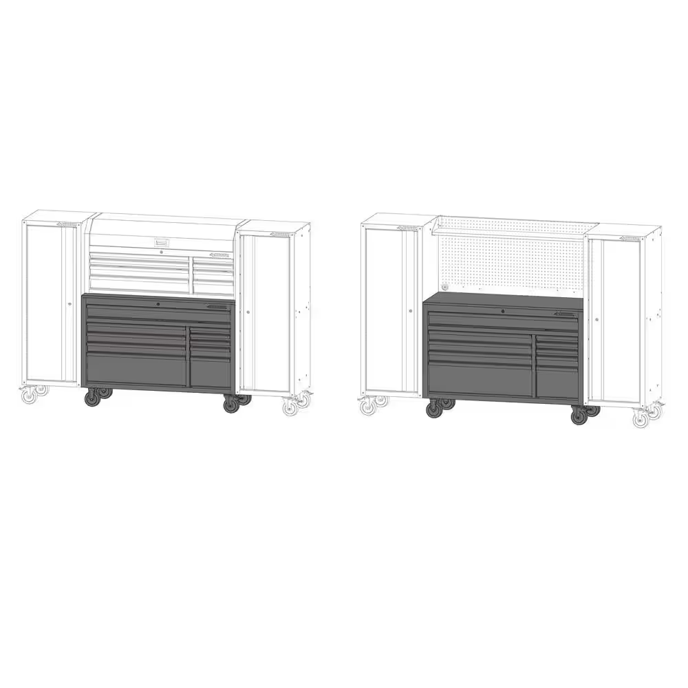 Modular Tool Storage 52 In. W X 20 In. D Standard Duty Red Mobile Workbench Cabinet