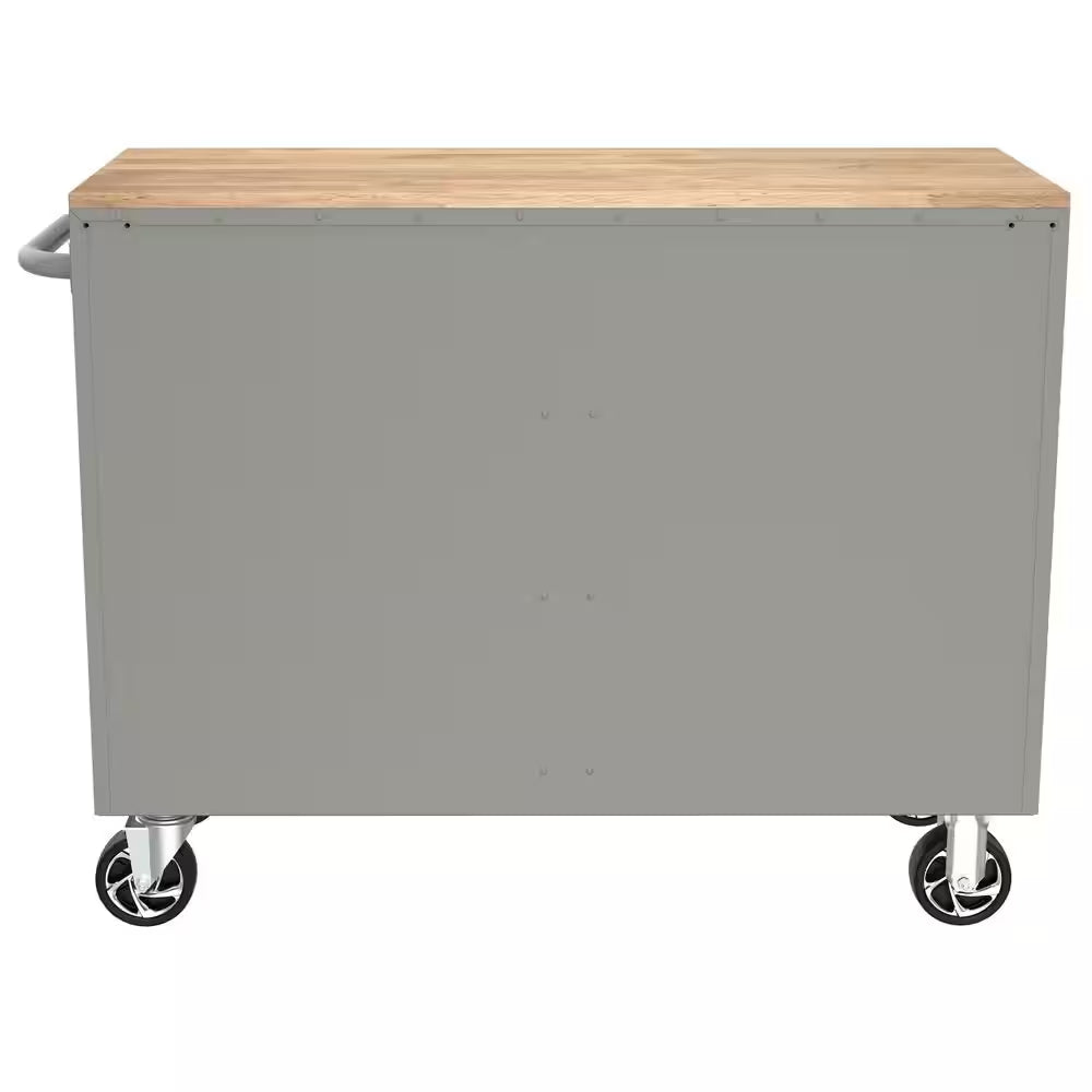 Tool Storage 46 In. W Gloss Gray Mobile Workbench Cabinet