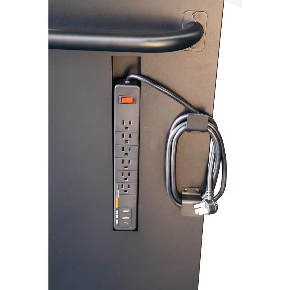 72 In. W X 24 In. D Heavy Duty 18-Drawer Mobile Workbench Cabinet with Adjustable-Height Hardwood Top in Matte Black