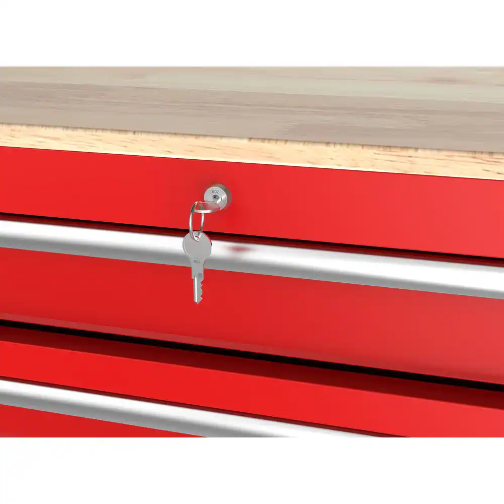Modular Tool Storage 52 In. W X 20 In. D Standard Duty Red Mobile Workbench Cabinet